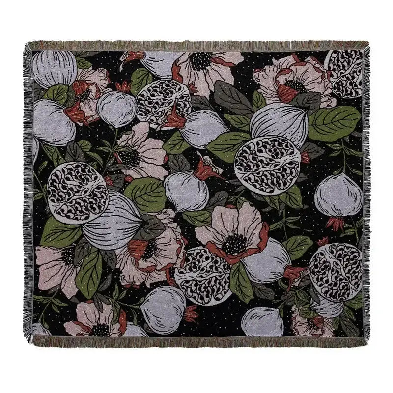 Mandala black geo tassel picnic mat and sofa cover living room blanket