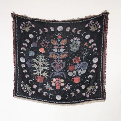 Mandala black geo tassel picnic mat and sofa cover living room blanket