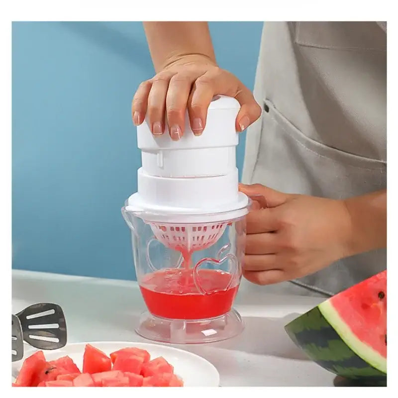 Manual white plastic fruit juice extractor kitchen watermelon juicer