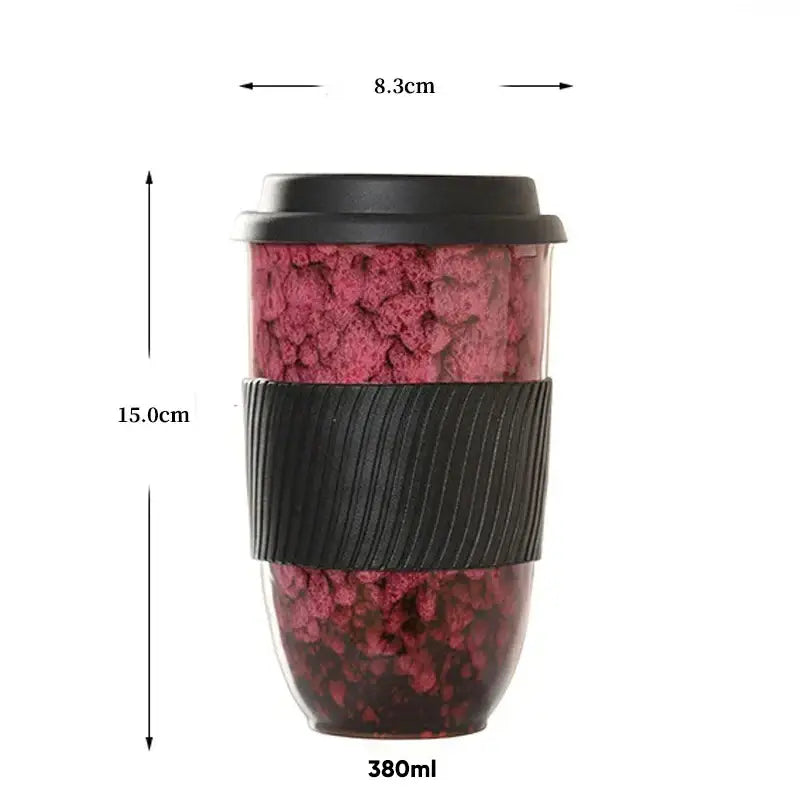 Marbled ceramic kiln mug with silicone grip kitchen travel cup