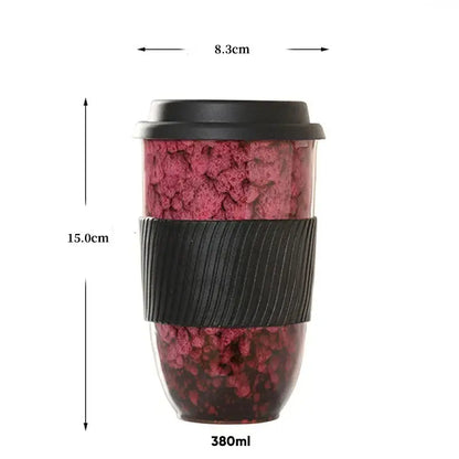 Marbled ceramic kiln mug with silicone grip kitchen travel cup