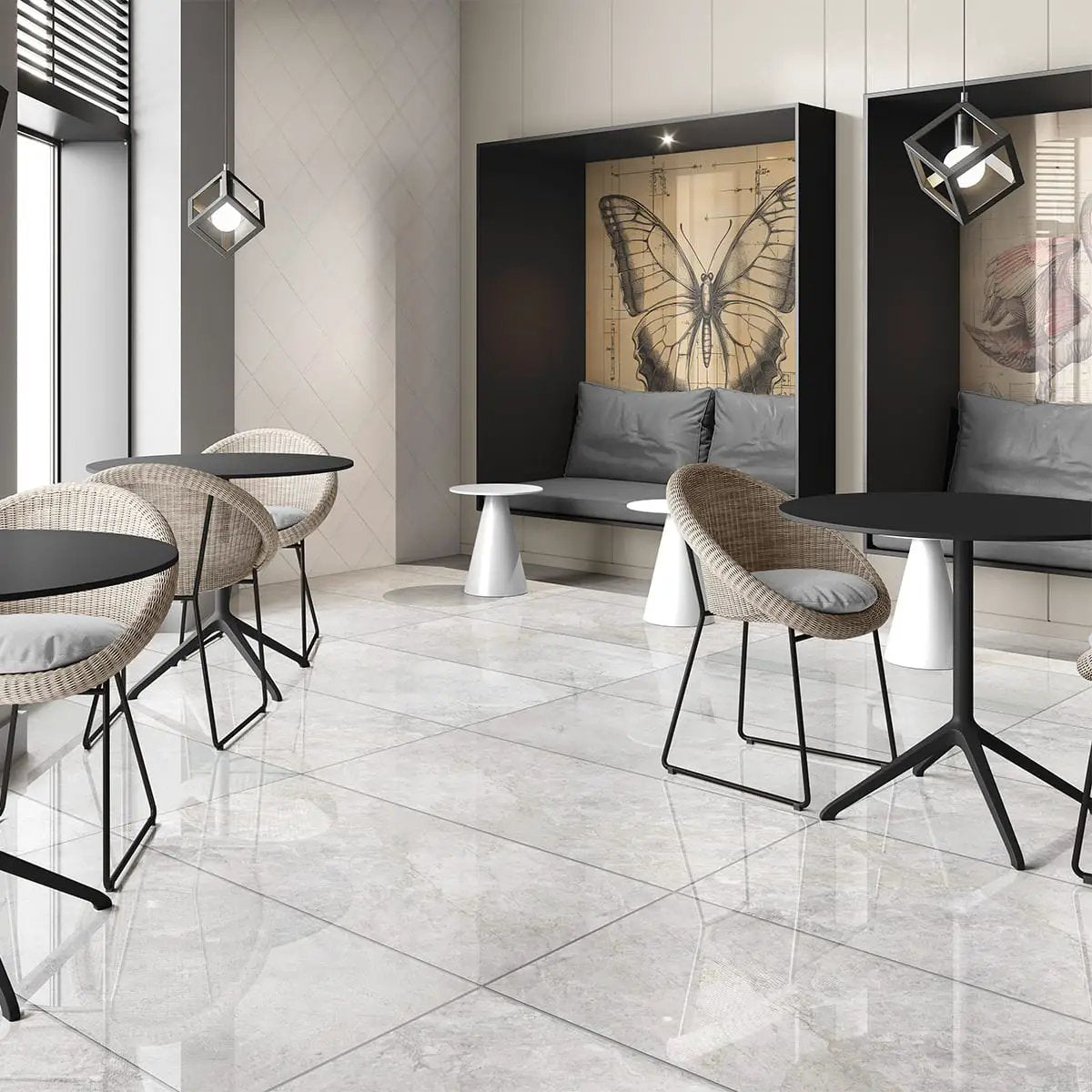 Marfil Real Polished Marble Look Porcelain Tiles 24x48