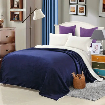 Maroon & white cozy plush blanket bedroom sherpa throw
