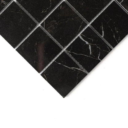 Marquina Nero Lux Glossy Straight Joint 2x2 Porcelain Mosaics 12x12
