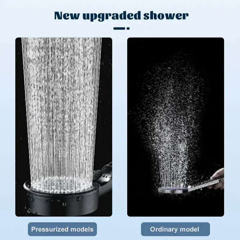 Matte black 5 mode high pressure shower head bathroom adjustable
