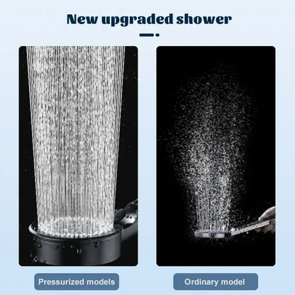 Matte black 5 mode high pressure shower head bathroom adjustable