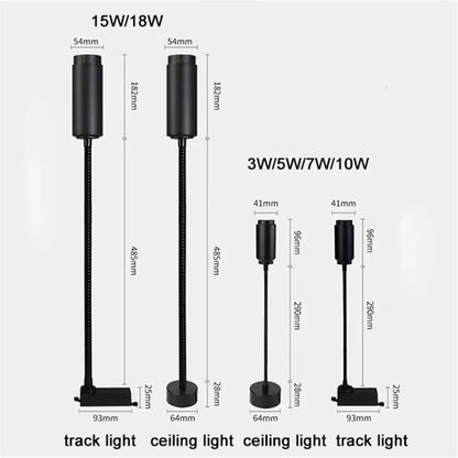 Matte black adjustable beam track light for store task lighting