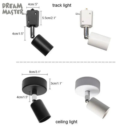 Matte black adjustable led track spotlight exhibition lighting
