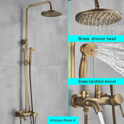 Matte black bathroom shower faucet with rainfall head and handheld spray