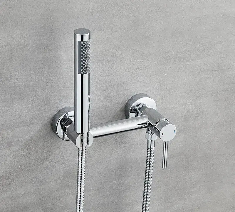 Matte black bidet faucet set with handheld sprayer for bathroom