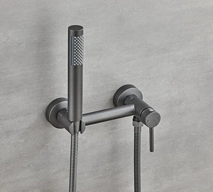 Matte black bidet faucet set with handheld sprayer for bathroom