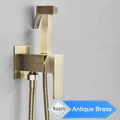 Matte black bidet faucet with handheld sprayer for bathroom