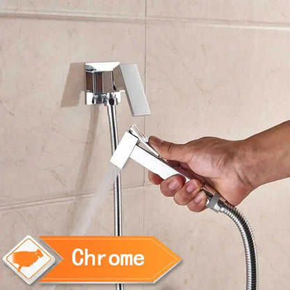 Matte black bidet faucet with handheld sprayer for bathroom