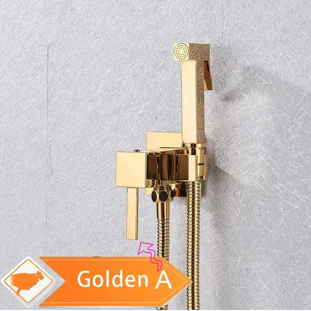 Matte black bidet faucet with handheld sprayer for bathroom