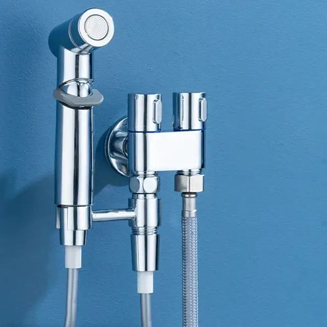 Matte black bidet spray set with coiled hose for bathroom