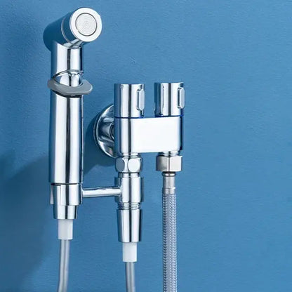 Matte black bidet spray set with coiled hose for bathroom