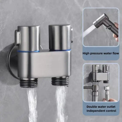 Matte black bidet spray set with coiled hose for bathroom