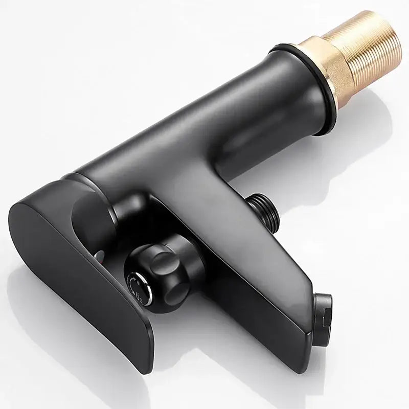 Matte black brass basin faucet with pull out spray – bathroom tap