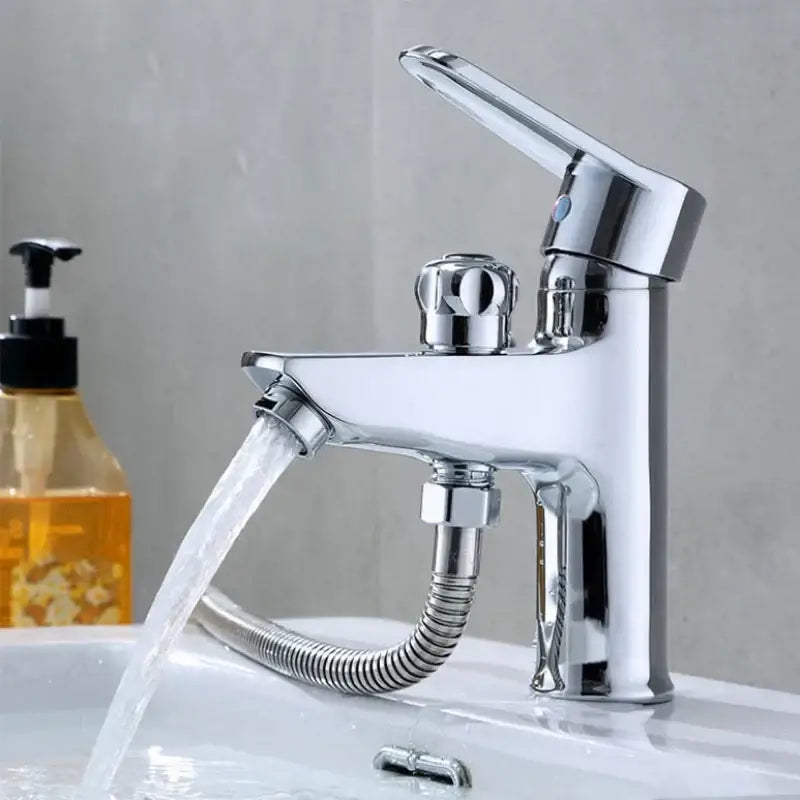 Matte black brass basin faucet with pull out spray – bathroom tap