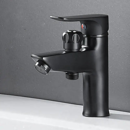 Matte black brass basin faucet with pull out spray – bathroom tap