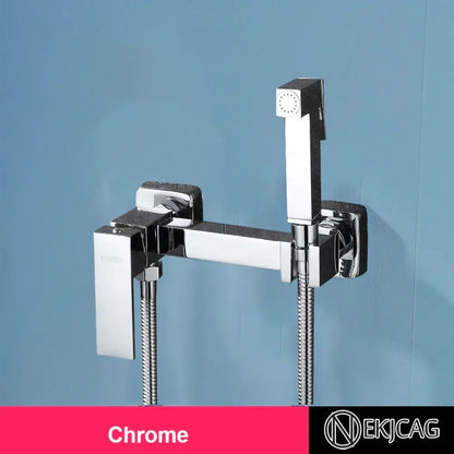 Matte black brass bidet sprayer – bathroom wall mounted hot cold mixer