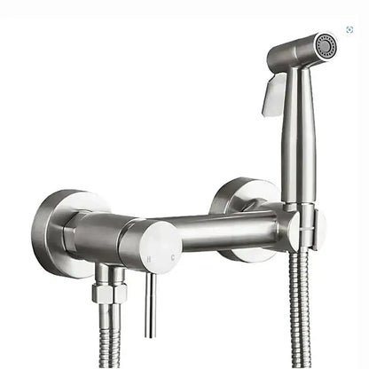 Matte black brass bidet sprayer – bathroom wall mounted hot cold mixer