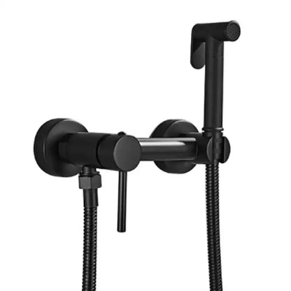 Matte black brass bidet sprayer – bathroom wall mounted hot cold mixer