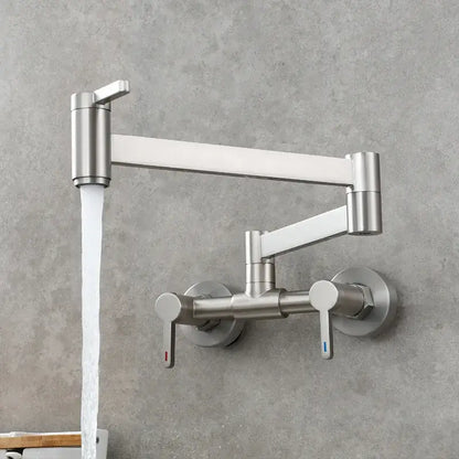 Matte black brass foldable pot filler tap kitchen wall faucet