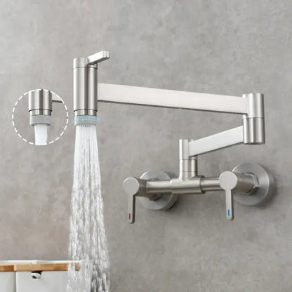 Matte black brass foldable pot filler tap kitchen wall faucet