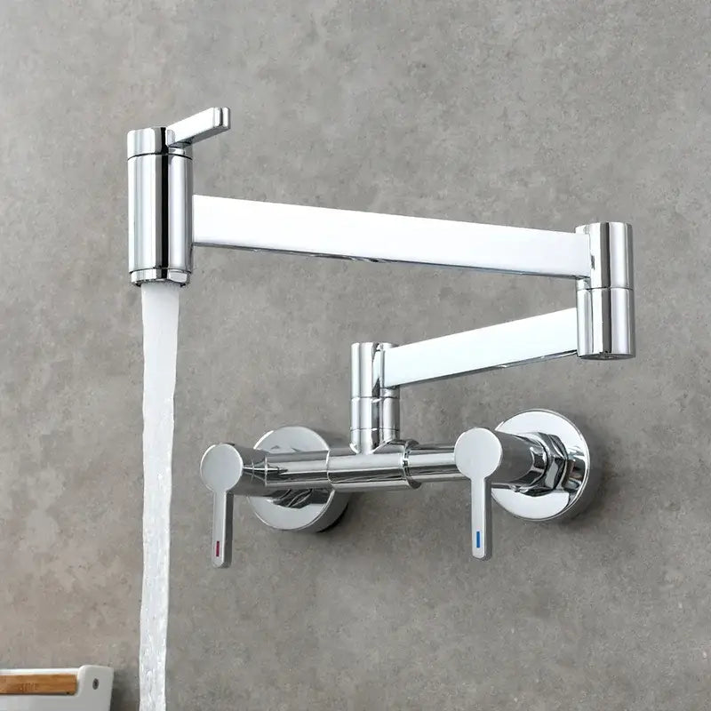 Matte black brass foldable pot filler tap kitchen wall faucet
