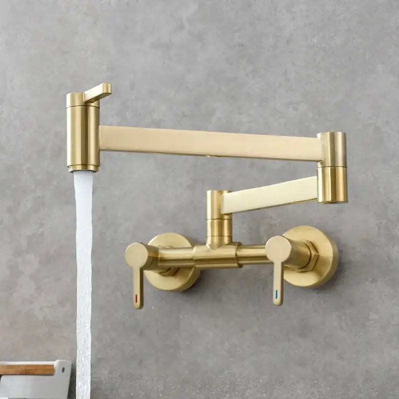 Matte black brass foldable pot filler tap kitchen wall faucet