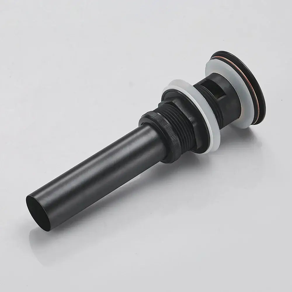 Matte black brass vessel sink pop up drain with overflow bathroom