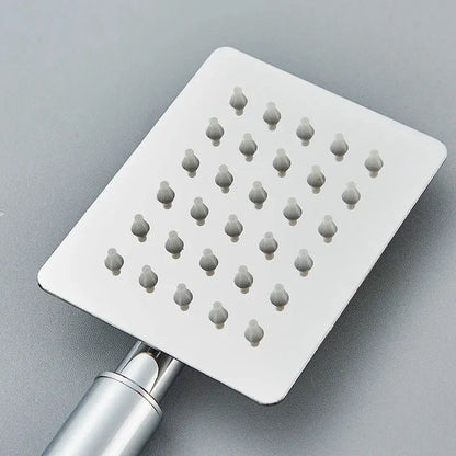 Matte black & brushed silver stainless steel handheld shower head bathroom