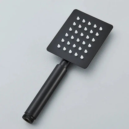 Matte black & brushed silver stainless steel handheld shower head bathroom
