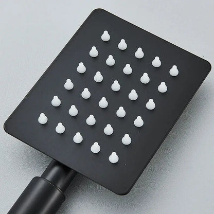 Matte black & brushed silver stainless steel handheld shower head bathroom