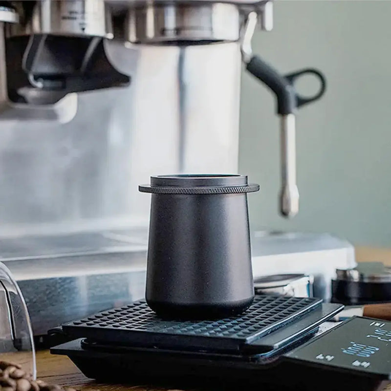 Matte black ceramic espresso machine dosing cup kitchen barista tool
