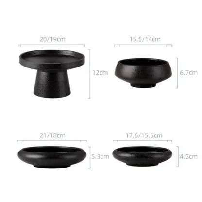 Matte black ceramic vase sword mountain set living room decor