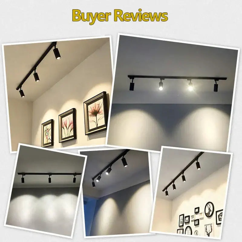 Matte black cob chandelier track ceiling spotlights living room