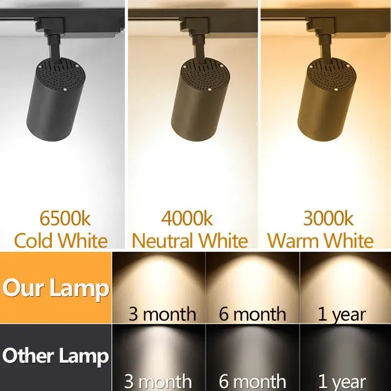 Matte black cob chandelier track ceiling spotlights living room