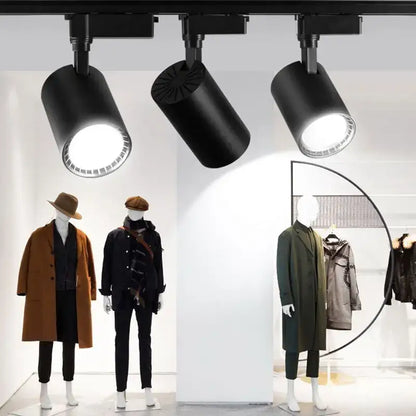 Matte black cob chandelier track ceiling spotlights living room