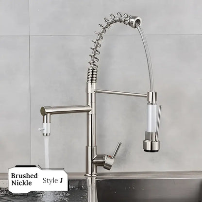 Matte black brass kitchen faucet with swivel spout