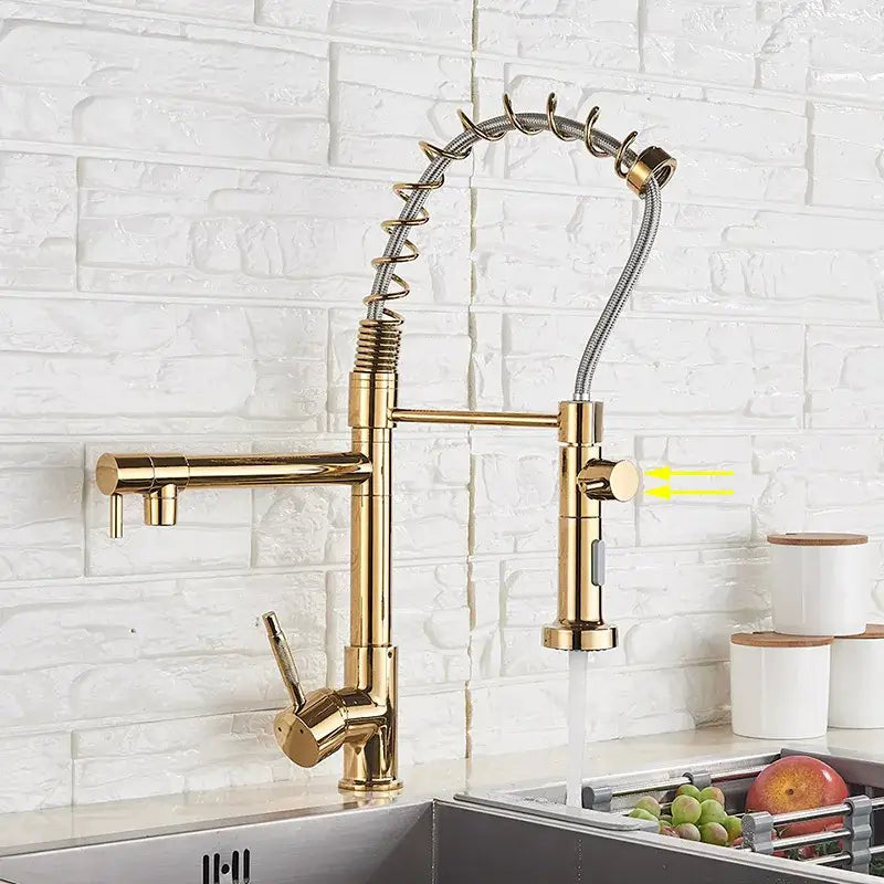 Matte black brass kitchen faucet with swivel spout