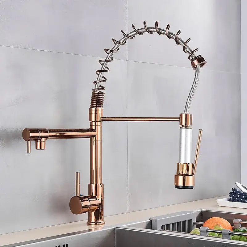 Matte black brass kitchen faucet with swivel spout