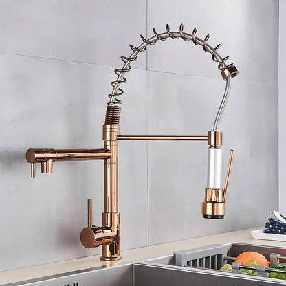 Matte black brass kitchen faucet with swivel spout