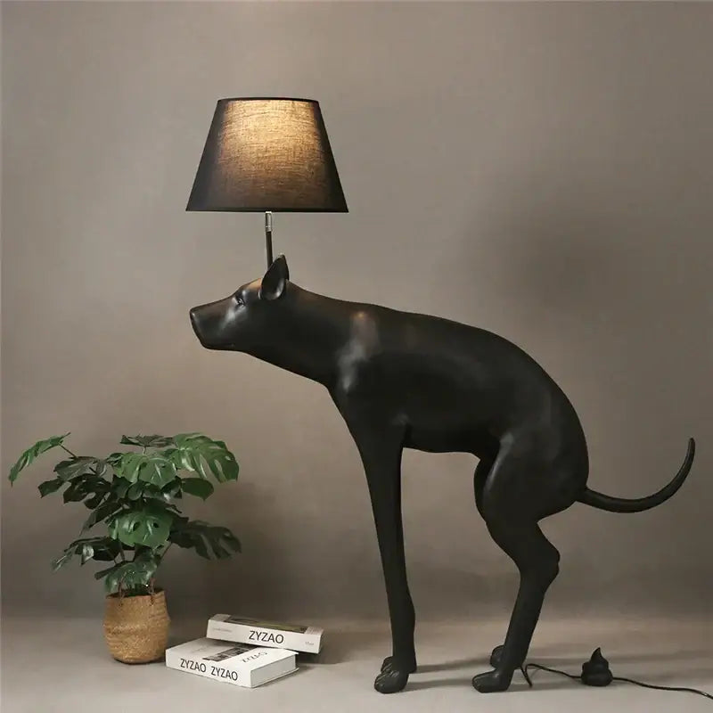 Matte black dog floor lamp living room led standing light