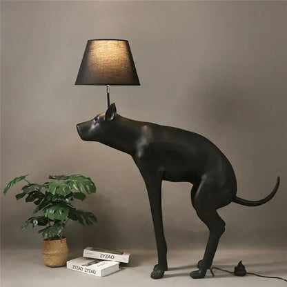 Matte black dog floor lamp living room led standing light