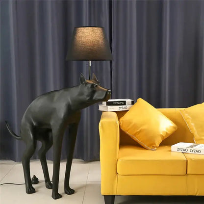 Matte black dog floor lamp living room led standing light