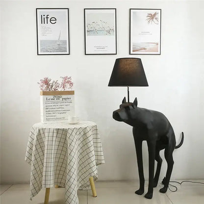 Matte black dog floor lamp living room led standing light
