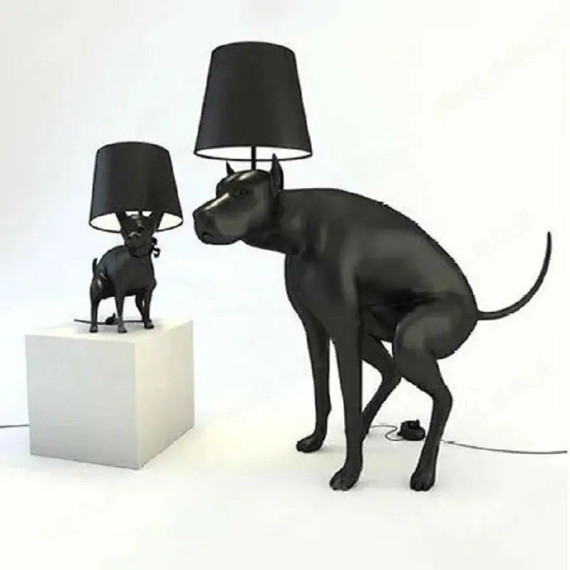 Matte black dog floor lamp living room led standing light
