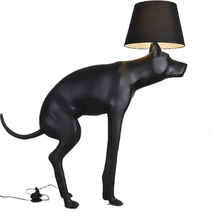Matte black dog led floor lamp living room with cylindrical shade